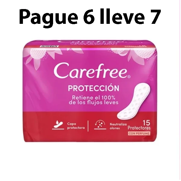 Protectores Carefree regular de 15 unidades oferta pague 6 lleve 7