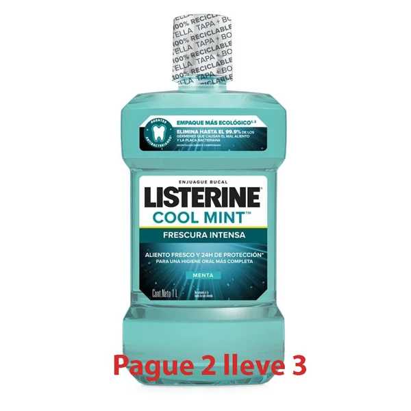 Listerine Cool Mint de 1000 ml oferta pague 2 lleve 3