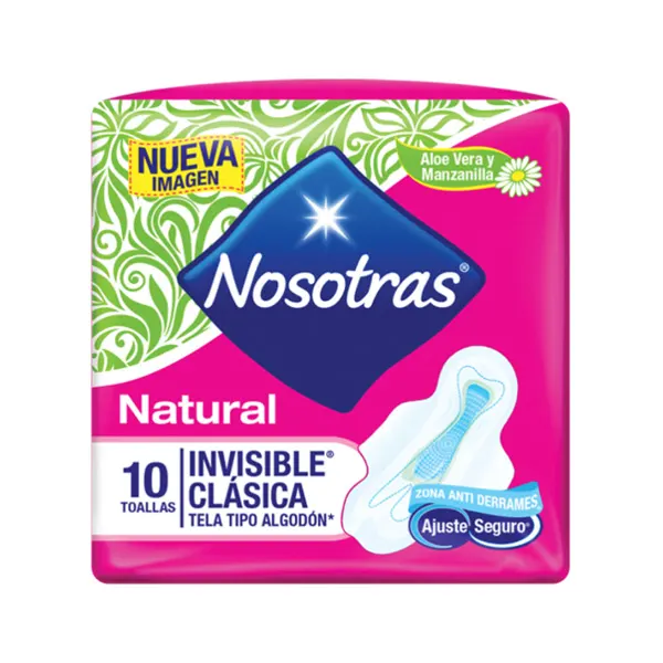 Toallas Nosotras invisible clásica de tela paquete de 10 Unidades