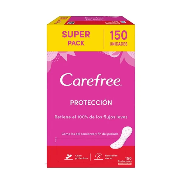 Protectores Carefree protección con perfume de 150 unidades + 1x15  Protectores