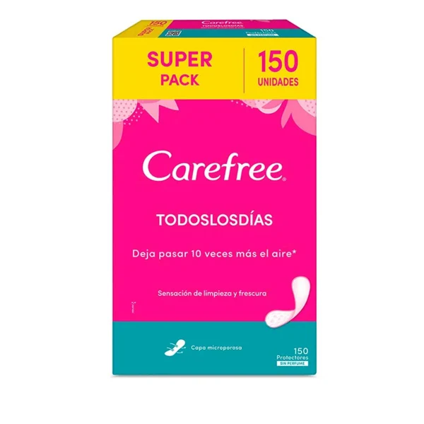 Protectores Carefree todos los dias en empaque de 150 unidades