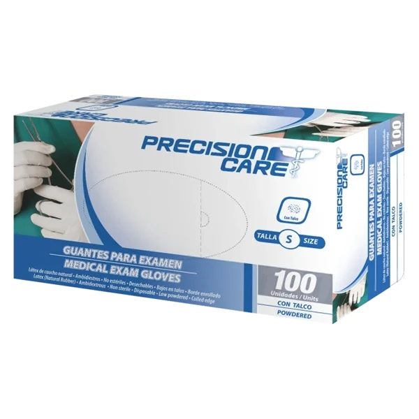 Guante Precision Latex talla S en cajita de 100 unidades