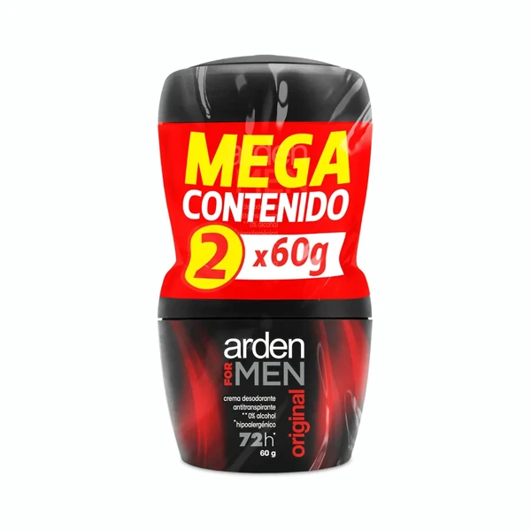 Desodorante Arden for Men Original 72 horas en crema de 60 gr por 2 unidades