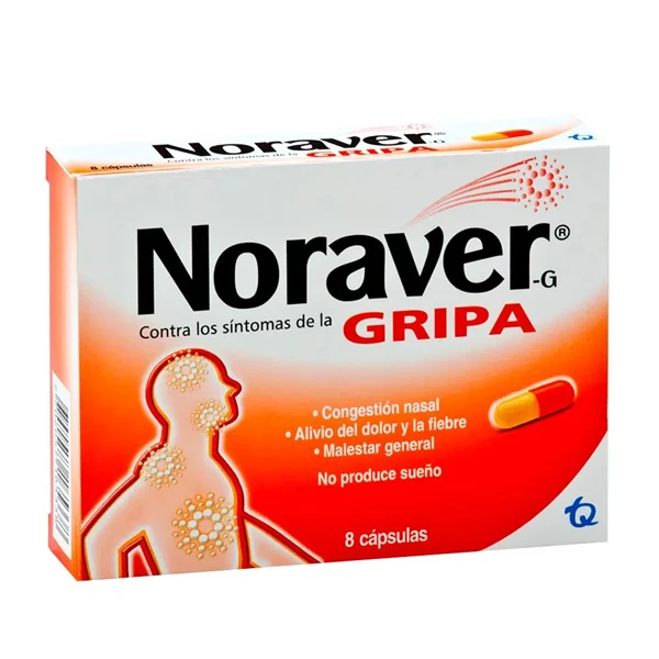Noraver gripa en display de 8 cápsulas
