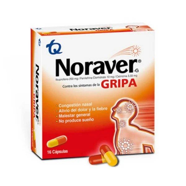 Noraver gripa en display de 16 cápsulas
