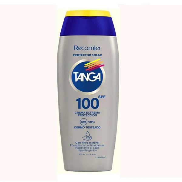 Bloqueador Tanga crema SPF 100 en pote de 130 ml