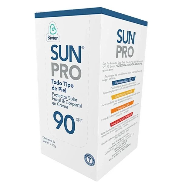 Bloqueador Sun Pro SPF 80 en display de 12 sachets