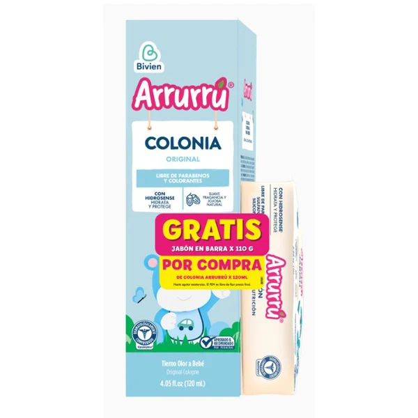 Colonia Arrurrú azul de 120 ml + jabón suavidad y humectación