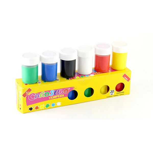 Tempera carosello por 6 colores surtidos