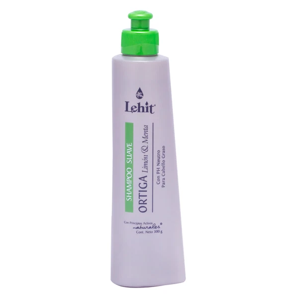 Shampoo Lehit Ortiga, Limón y Menta en pote de 300 ml