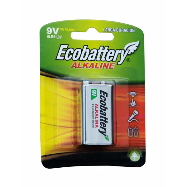 Pila Ecobattery alcalina 9V por unidad