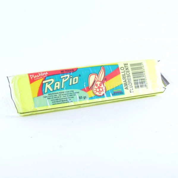 Plastilina Rapid en barra amarillo de 65 gr