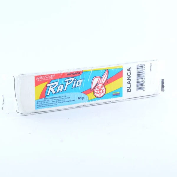 Plastilina Rapid en barra blanca de 65 gr