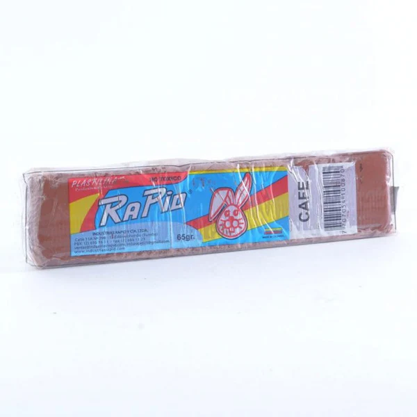 Plastilina Rapid en barra café de 65 gr