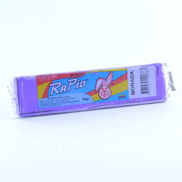 Plastilina Rapid en barra morada de 65 gr