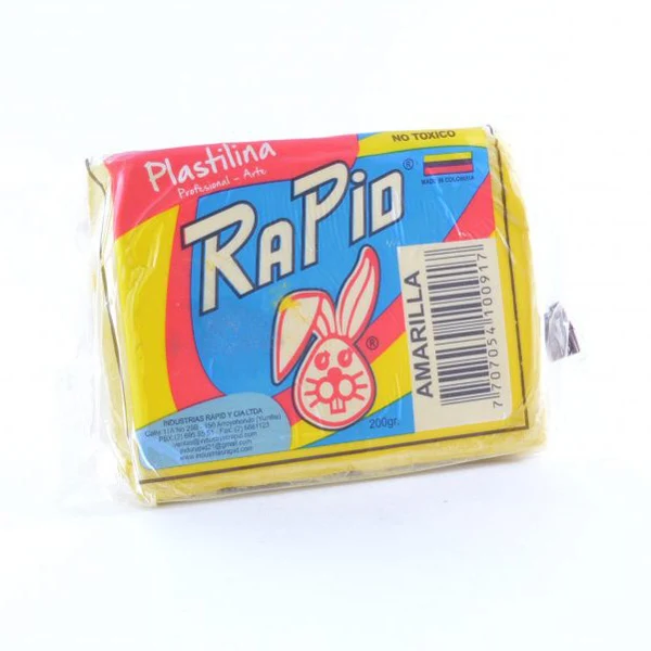 Plastilina Rapid en barra grande amarillo de 200 gr