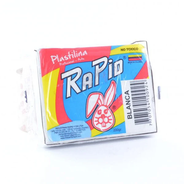 Plastilina Rapid en barra grande blanca de 200 gr