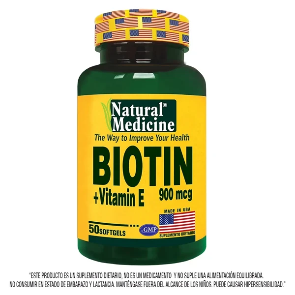 Biotina americana Natural Medicine de 900 mcg por 50 tabletas