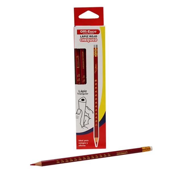 Lápiz rojo Offi-Esco en cajita de 12 unidades ref. OE-149