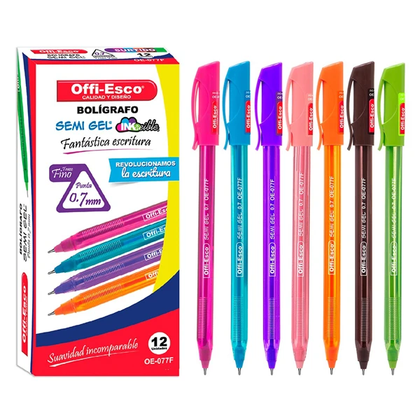Lapicero Offi-Esco colores surtidos en cajita de 12 unidades ref. OE-077F