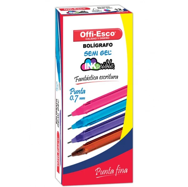 Lapicero semi gel negro Offi-Esco por 12 unidades ref. OE-077F