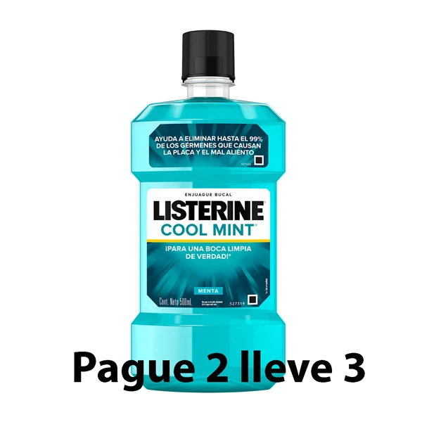 Listerine Cool Mint de 500 ml oferta pague 2 lleve 3